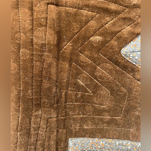 Koos Van Den Akker Vintage Patchwork Coat Wool Sz 10 Brown Floral Boho 70’s - Picture 13 of 16